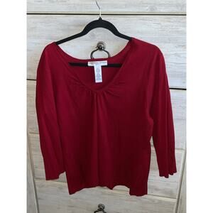 Josephine Chaus Red Holiday Party Top - Size XL